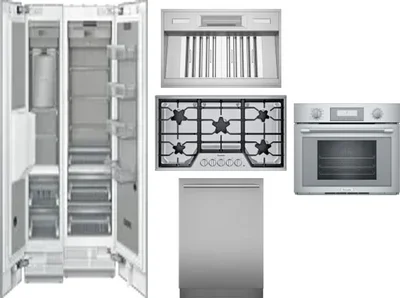6 Piece Package Includes Refrigerator, Freezer, Cooktop, Wall Oven, Hood And Dishwasher