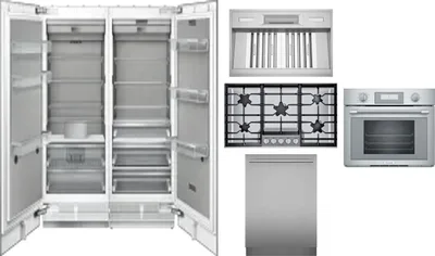 6 Piece Package Includes Refrigerator, Freezer, Cooktop, Wall Oven, Hood And Dishwasher