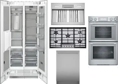 6 Piece Package Includes Refrigerator, Freezer, Cooktop, Wall Oven, Hood And Dishwasher