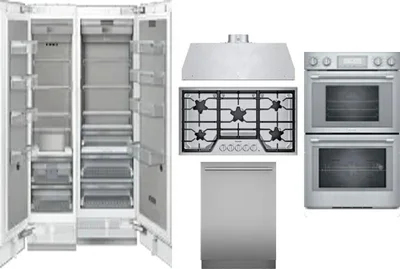 6 Piece Package Includes Refrigerator, Freezer, Cooktop, Wall Oven, Hood And Dishwasher