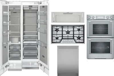 6 Piece Package Includes Refrigerator, Freezer, Cooktop, Wall Oven, Hood And Dishwasher