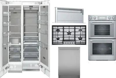 6 Piece Package Includes Refrigerator, Freezer, Cooktop, Wall Oven, Hood And Dishwasher