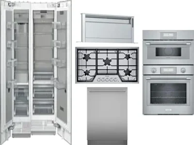 6 Piece Package Includes Refrigerator, Freezer, Cooktop, Wall Oven, Hood And Dishwasher