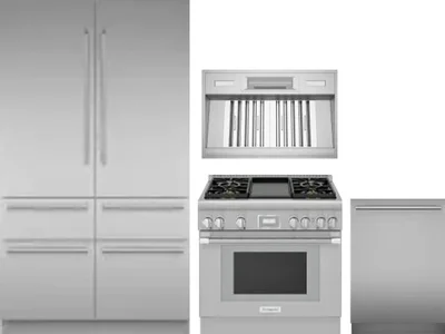 4 Piece Package Includes Refrigerator, Range, Hood And Dishwasher
