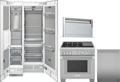 5 Piece Package Includes Refrigerator, Freezer, Range, Hood And Dishwasher