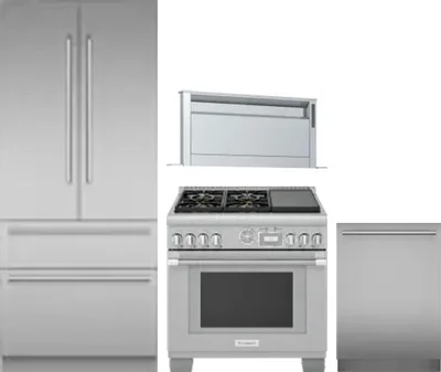 4 Piece Package Includes Refrigerator, Range, Hood And Dishwasher