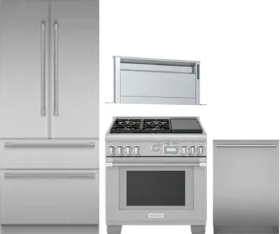 4 Piece Package Includes Refrigerator, Range, Hood And Dishwasher