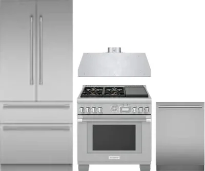 4 Piece Package Includes Refrigerator, Range, Hood And Dishwasher