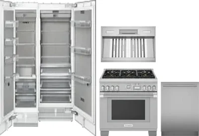 5 Piece Package Includes Refrigerator, Freezer, Range, Hood And Dishwasher