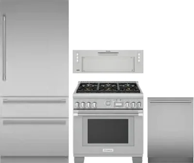 4 Piece Package Includes Refrigerator, Range, Hood And Dishwasher