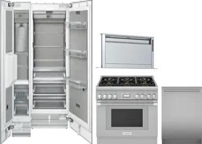 5 Piece Package Includes Refrigerator, Freezer, Range, Hood And Dishwasher