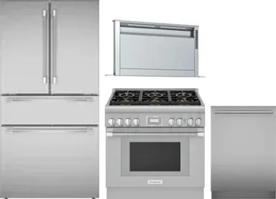 4 Piece Package Includes Refrigerator, Range, Hood And Dishwasher