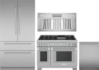 4 Piece Package Includes Refrigerator, Range, Hood And Dishwasher