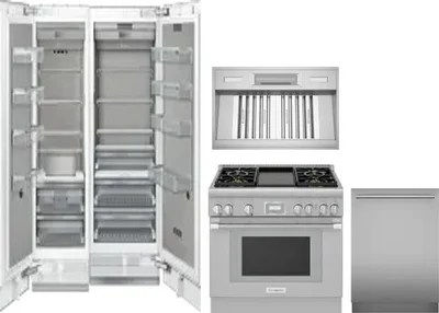 5 Piece Package Includes Refrigerator, Freezer, Range, Hood And Dishwasher