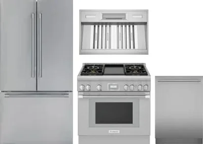 4 Piece Package Includes Refrigerator, Range, Hood And Dishwasher