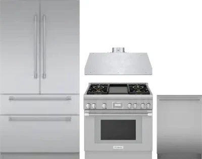 4 Piece Package Includes Refrigerator, Range, Hood And Dishwasher
