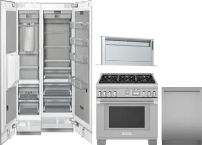 5 Piece Package Includes Refrigerator, Freezer, Range, Hood And Dishwasher