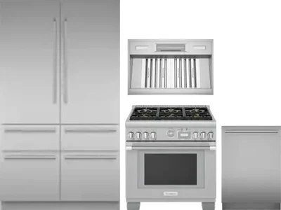 4 Piece Package Includes Refrigerator, Range, Hood And Dishwasher