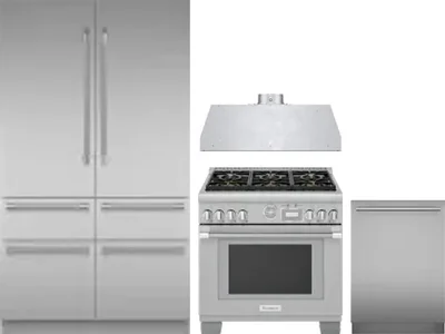 4 Piece Package Includes Refrigerator, Range, Hood And Dishwasher