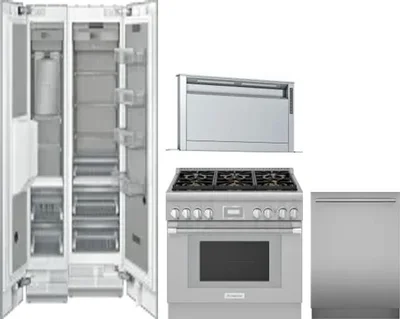 5 Piece Package Includes Refrigerator, Freezer, Range, Hood And Dishwasher