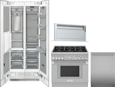 5 Piece Package Includes Refrigerator, Freezer, Range, Hood And Dishwasher