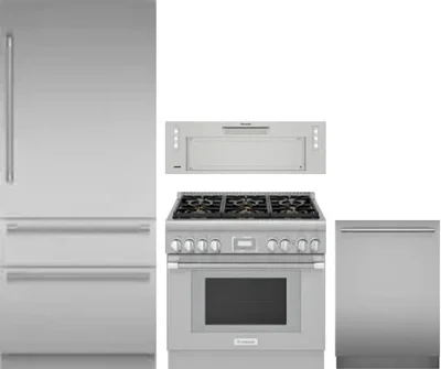 4 Piece Package Includes Refrigerator, Range, Hood And Dishwasher