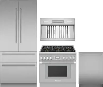4 Piece Package Includes Refrigerator, Range, Hood And Dishwasher