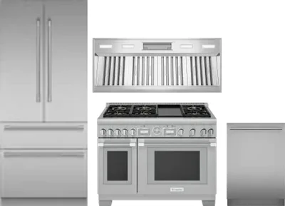 4 Piece Package Includes Refrigerator, Range, Hood And Dishwasher