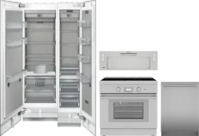 5 Piece Package Includes Refrigerator, Freezer, Range, Hood And Dishwasher