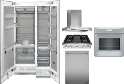 6 Piece Package Includes Refrigerator, Freezer, Cooktop, Wall Oven, Hood And Dishwasher