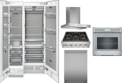 6 Piece Package Includes Refrigerator, Freezer, Cooktop, Wall Oven, Hood And Dishwasher