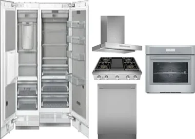 6 Piece Package Includes Refrigerator, Freezer, Cooktop, Wall Oven, Hood And Dishwasher