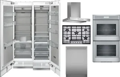 6 Piece Package Includes Refrigerator, Freezer, Cooktop, Wall Oven, Hood And Dishwasher