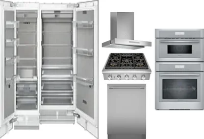 6 Piece Package Includes Refrigerator, Freezer, Cooktop, Wall Oven, Hood And Dishwasher