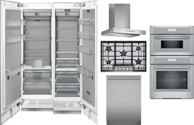 6 Piece Package Includes Refrigerator, Freezer, Cooktop, Wall Oven, Hood And Dishwasher