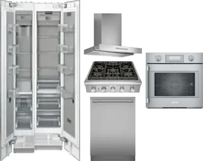6 Piece Package Includes Refrigerator, Freezer, Cooktop, Wall Oven, Hood And Dishwasher