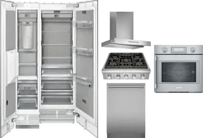 6 Piece Package Includes Refrigerator, Freezer, Cooktop, Wall Oven, Hood And Dishwasher
