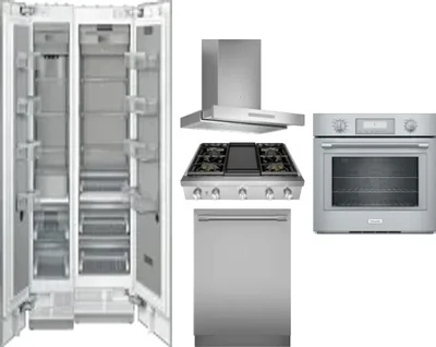 6 Piece Package Includes Refrigerator, Freezer, Cooktop, Wall Oven, Hood And Dishwasher