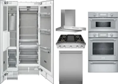 6 Piece Package Includes Refrigerator, Freezer, Cooktop, Wall Oven, Hood And Dishwasher
