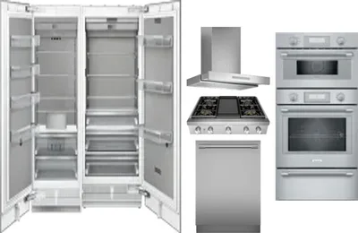 6 Piece Package Includes Refrigerator, Freezer, Cooktop, Wall Oven, Hood And Dishwasher