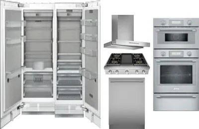 6 Piece Package Includes Refrigerator, Freezer, Cooktop, Wall Oven, Hood And Dishwasher