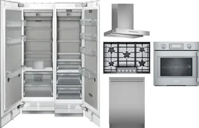 6 Piece Package Includes Refrigerator, Freezer, Cooktop, Wall Oven, Hood And Dishwasher