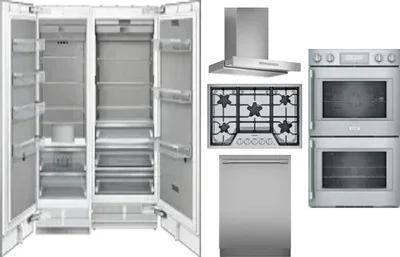 6 Piece Package Includes Refrigerator, Freezer, Cooktop, Wall Oven, Hood And Dishwasher
