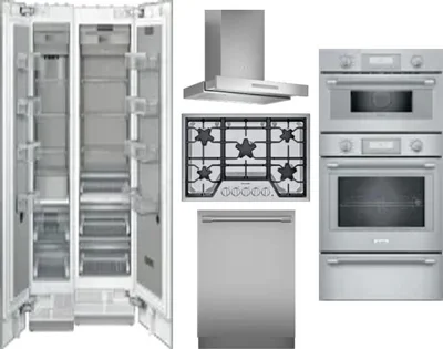6 Piece Package Includes Refrigerator, Freezer, Cooktop, Wall Oven, Hood And Dishwasher