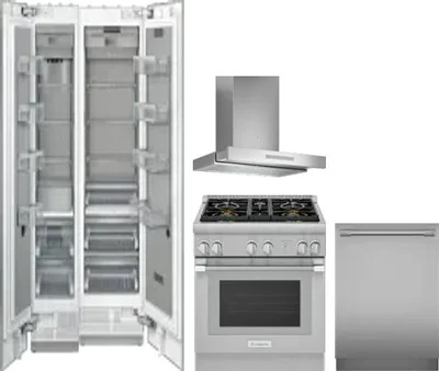 5 Piece Package Includes Refrigerator, Freezer, Range, Hood And Dishwasher