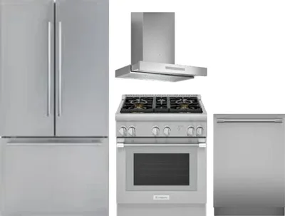 4 Piece Package Includes Refrigerator, Range, Hood And Dishwasher