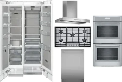 6 Piece Package Includes Refrigerator, Freezer, Cooktop, Wall Oven, Hood And Dishwasher