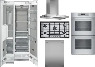 6 Piece Package Includes Refrigerator, Freezer, Cooktop, Wall Oven, Hood And Dishwasher
