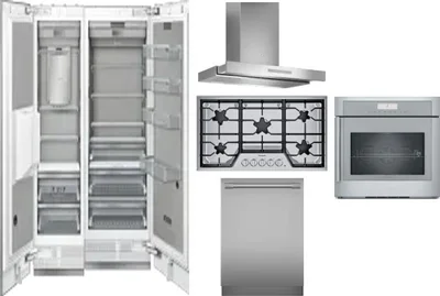 6 Piece Package Includes Refrigerator, Freezer, Cooktop, Wall Oven, Hood And Dishwasher