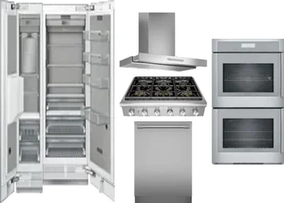 6 Piece Package Includes Refrigerator, Freezer, Cooktop, Wall Oven, Hood And Dishwasher